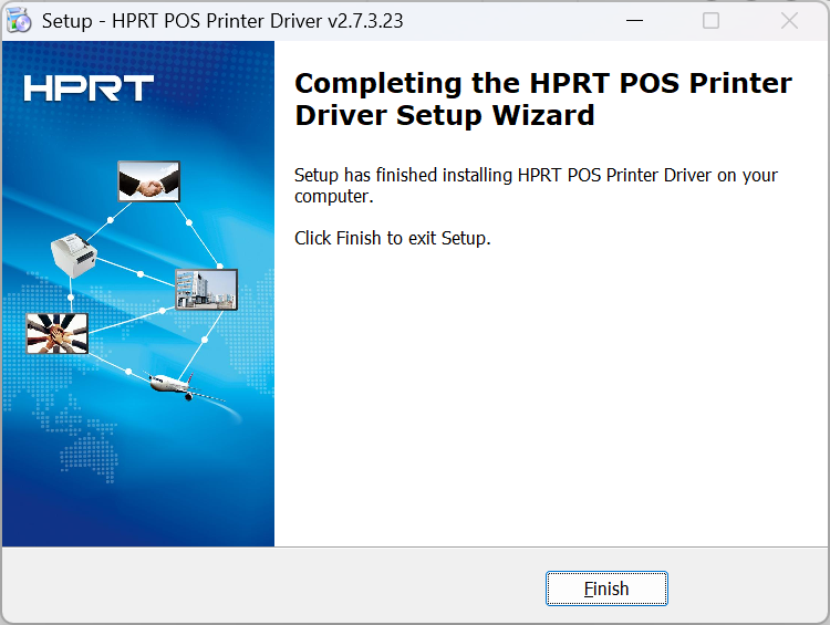 Driver máy in hóa đơn HPRT 4 Hoàn tất cài đặt driver máy in hóa đơn HPRT