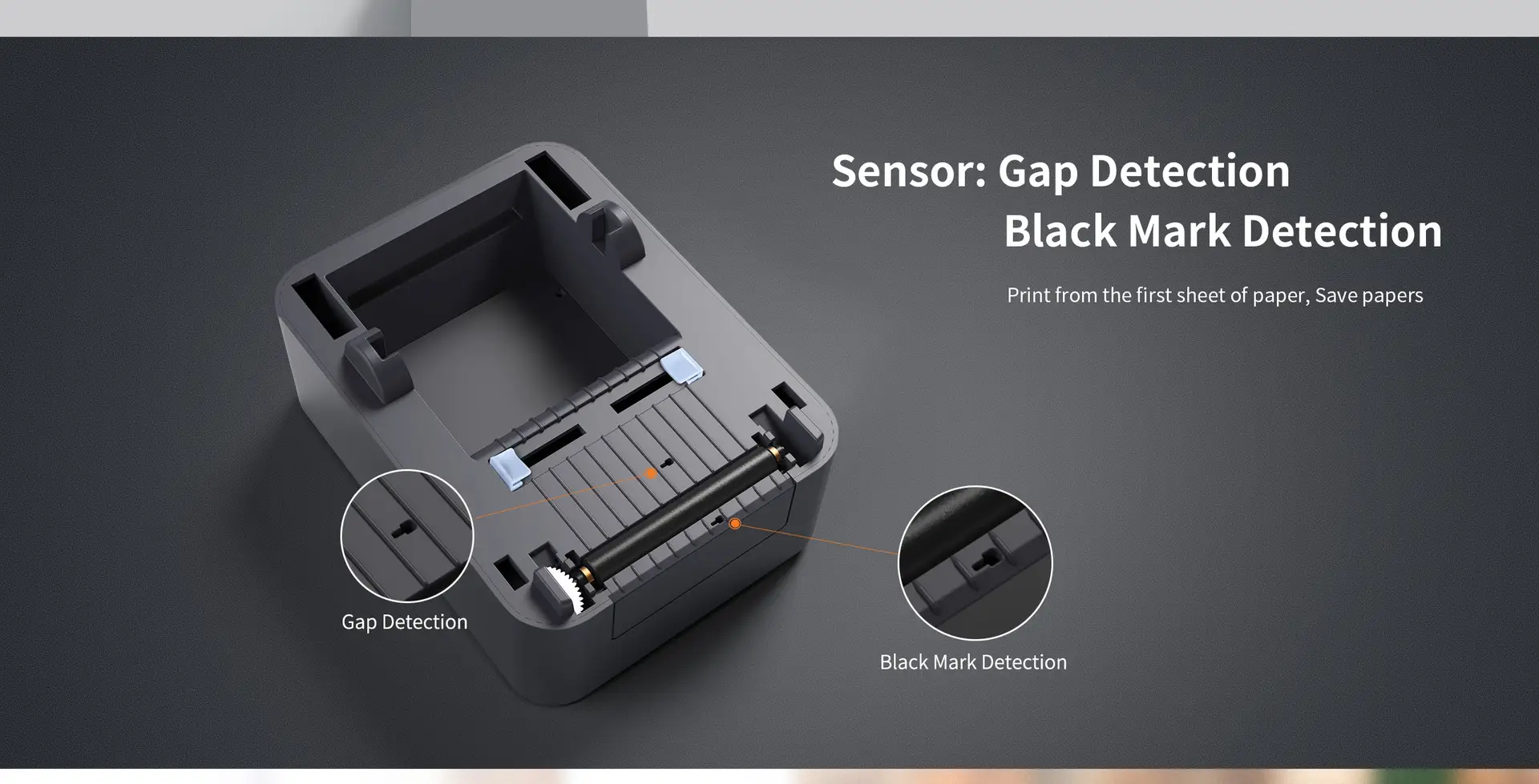 Máy D35E được trang bị hai cảm biến tem