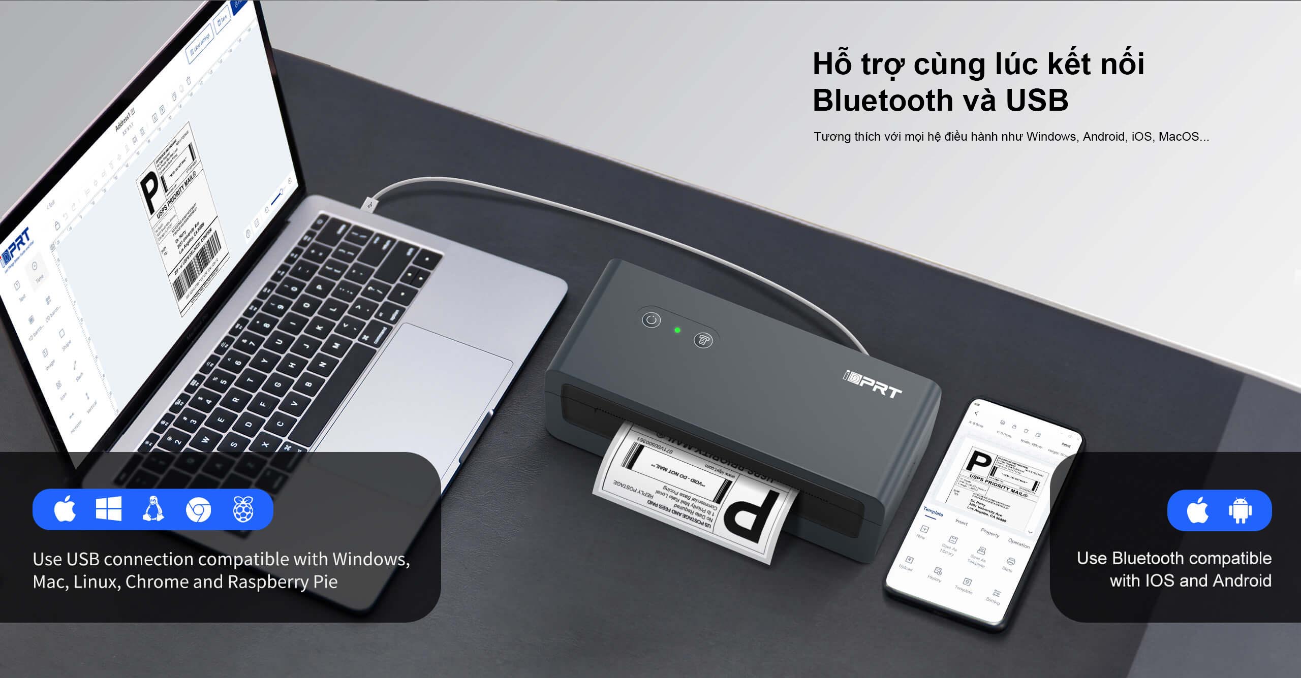 HPRT SP460BT được tương thích với mọi hệ điều hành