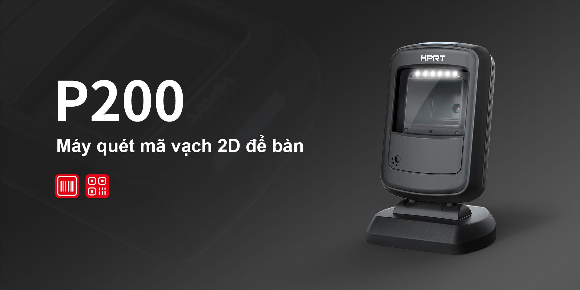 Máy đọc mã vạch để bàn 2D HPRT P200