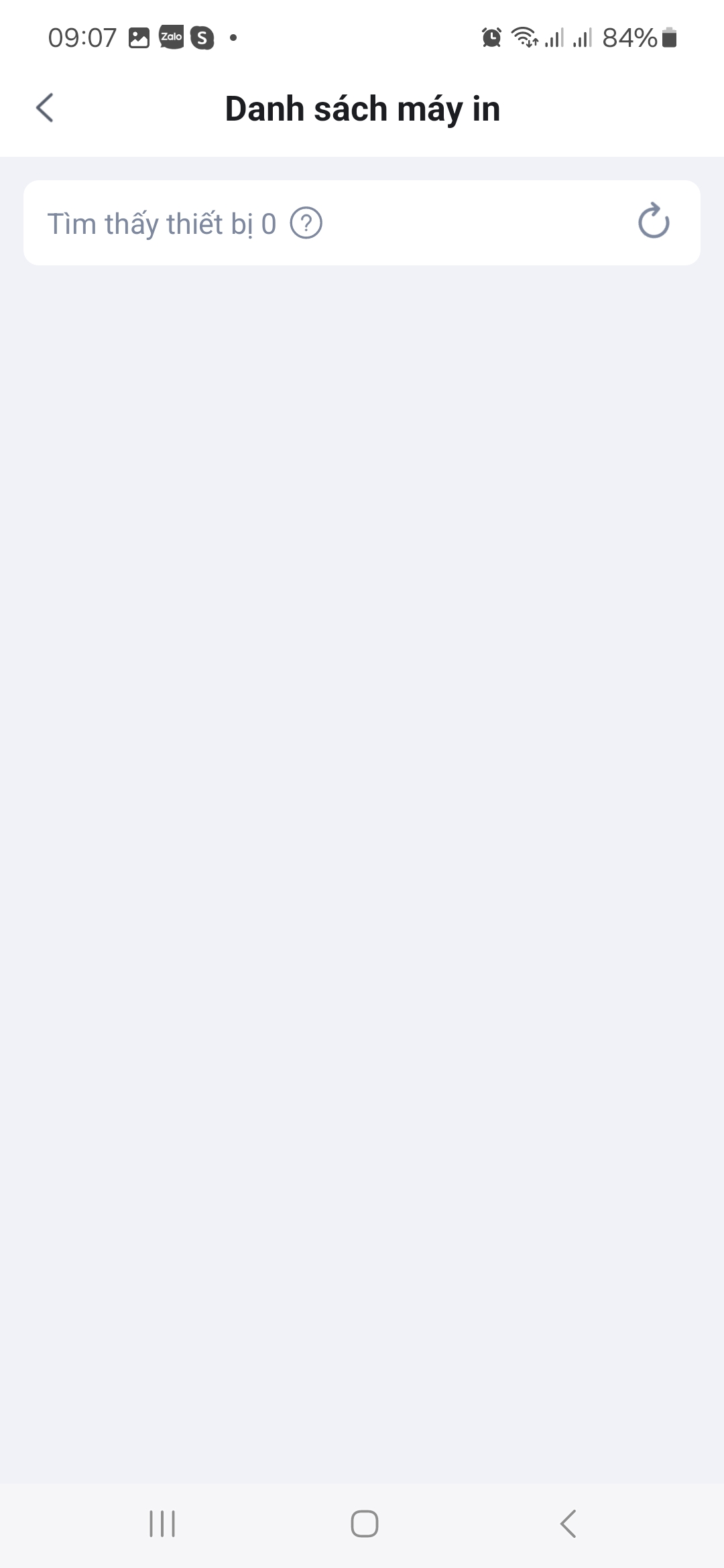 Danh sách máy in đã kết nối trong HereLabel