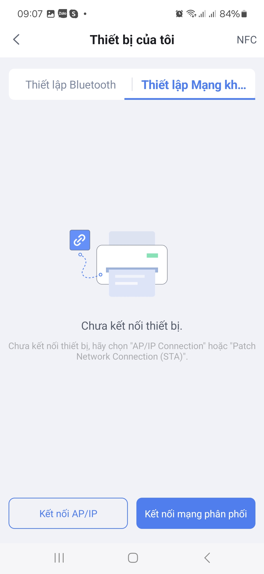 Thêm máy in kết nối WiFi hoặc mạng nội bộ