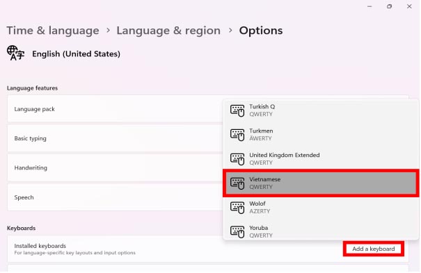 Thêm bộ gõ tiếng Việt QWERTY - Bước 4