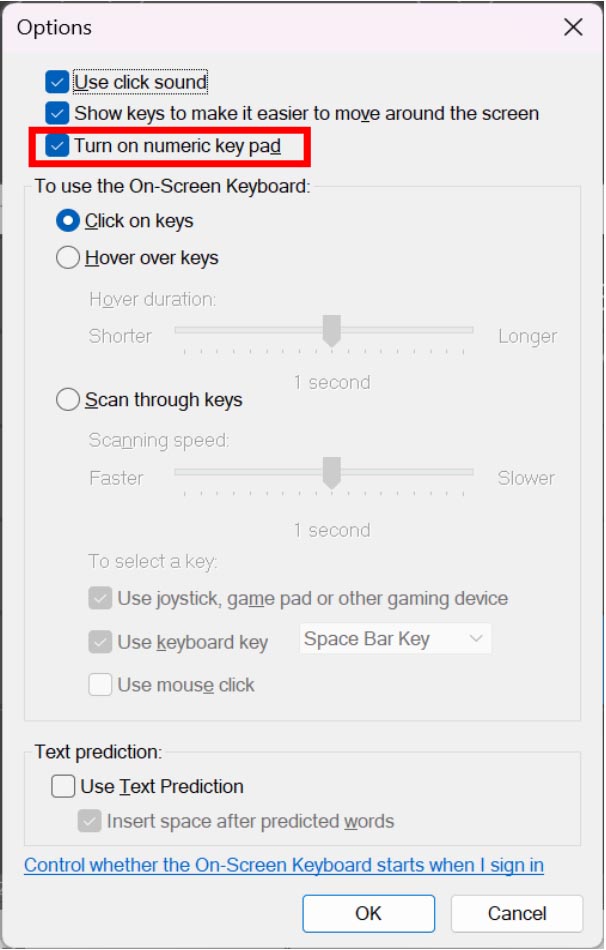 Bật NumLock - Bước 3