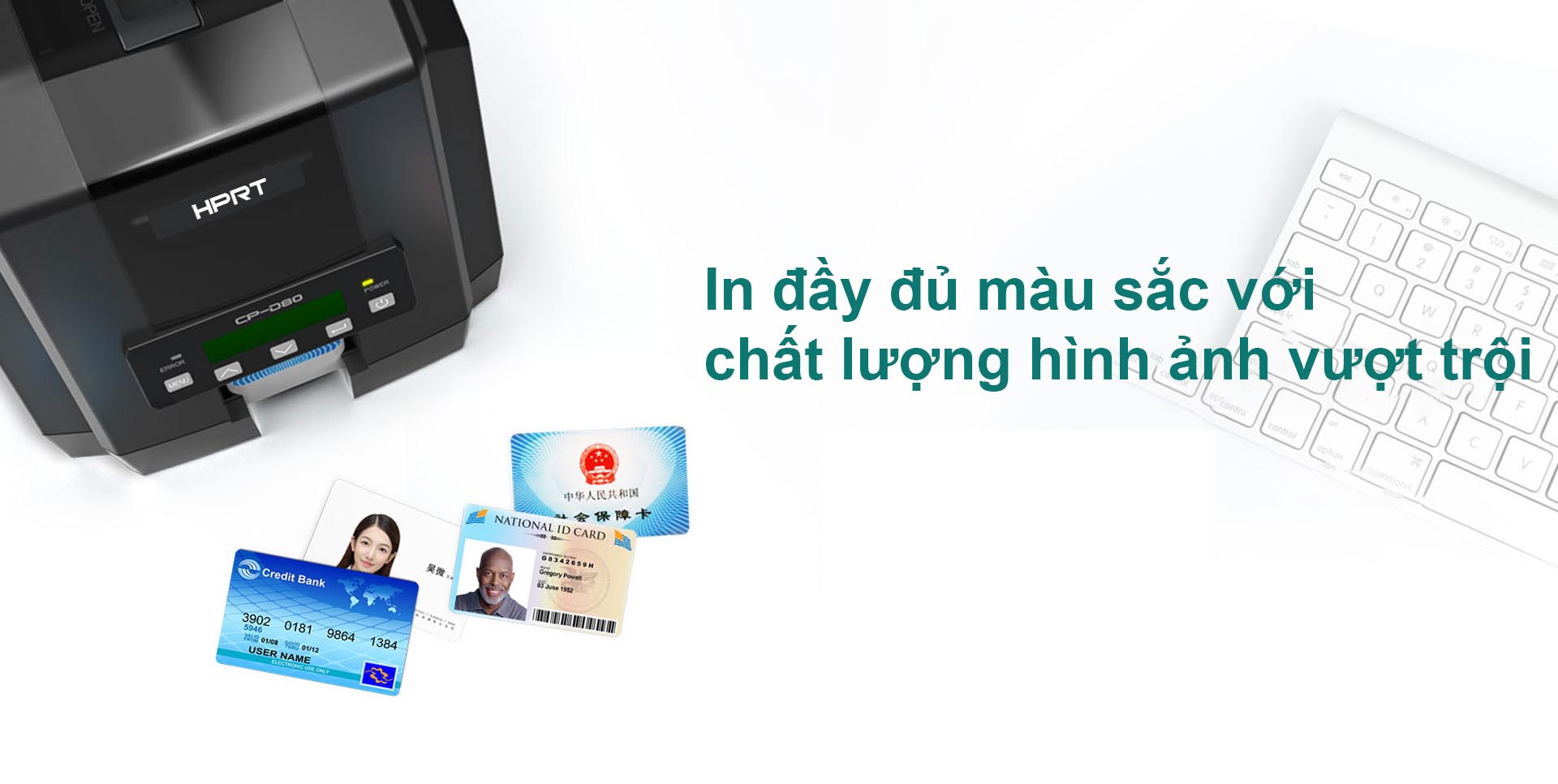 Máy in thẻ HPRT CP-D80 in đầy đủ màu sắc với chất lượng cao