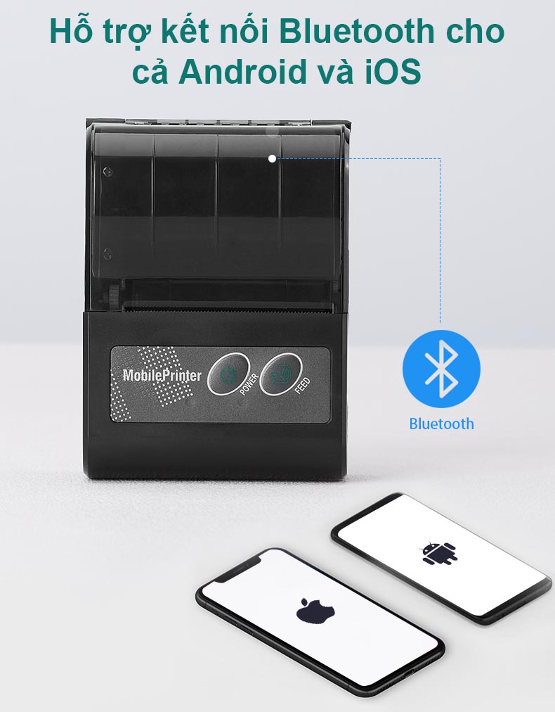 Máy in hóa đơn Gpringda CP-58BX hỗ trợ kết nối với Android và iOS