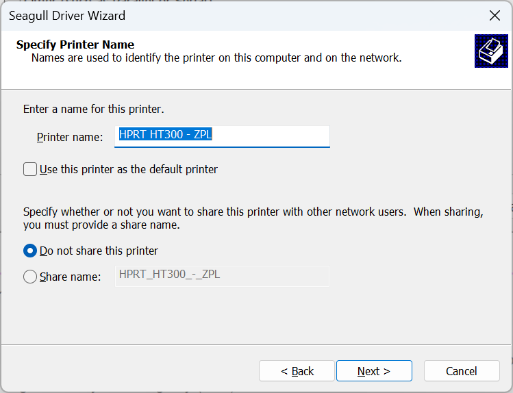 Driver Seagul cho máy in mã vạch HPRT 6 Thêm máy in mã vạch HPRT vào Windows - Bước 3