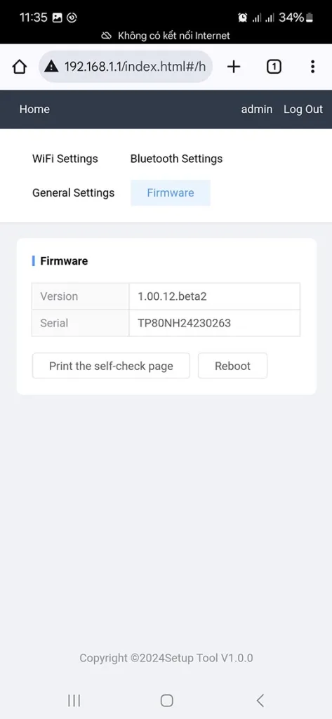 Hướng dẫn kết nối Wi-Fi. Khởi động lại máy in hóa đơn HPRT.