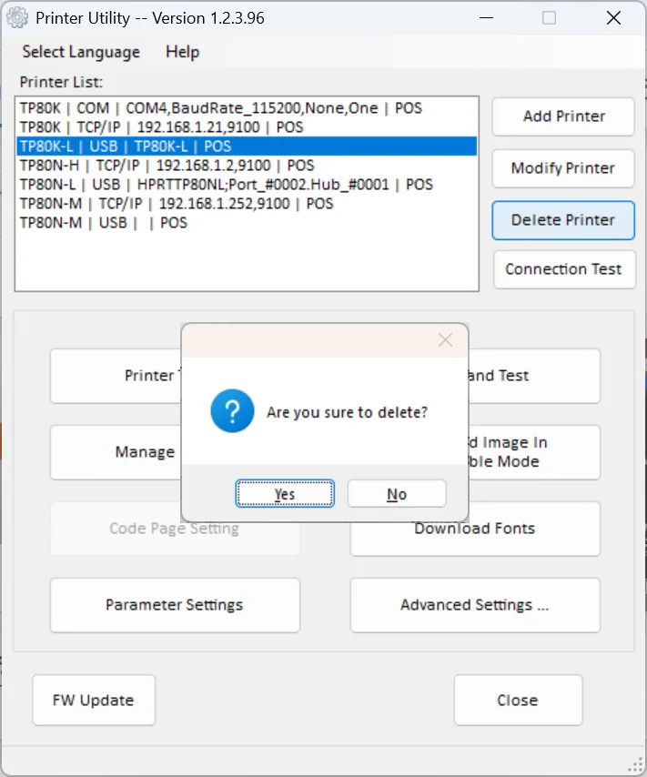 Xác nhận xóa máy in