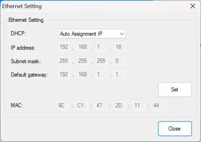 Cài đặt nâng cao: Thiết lập kết nối mạng LAN.