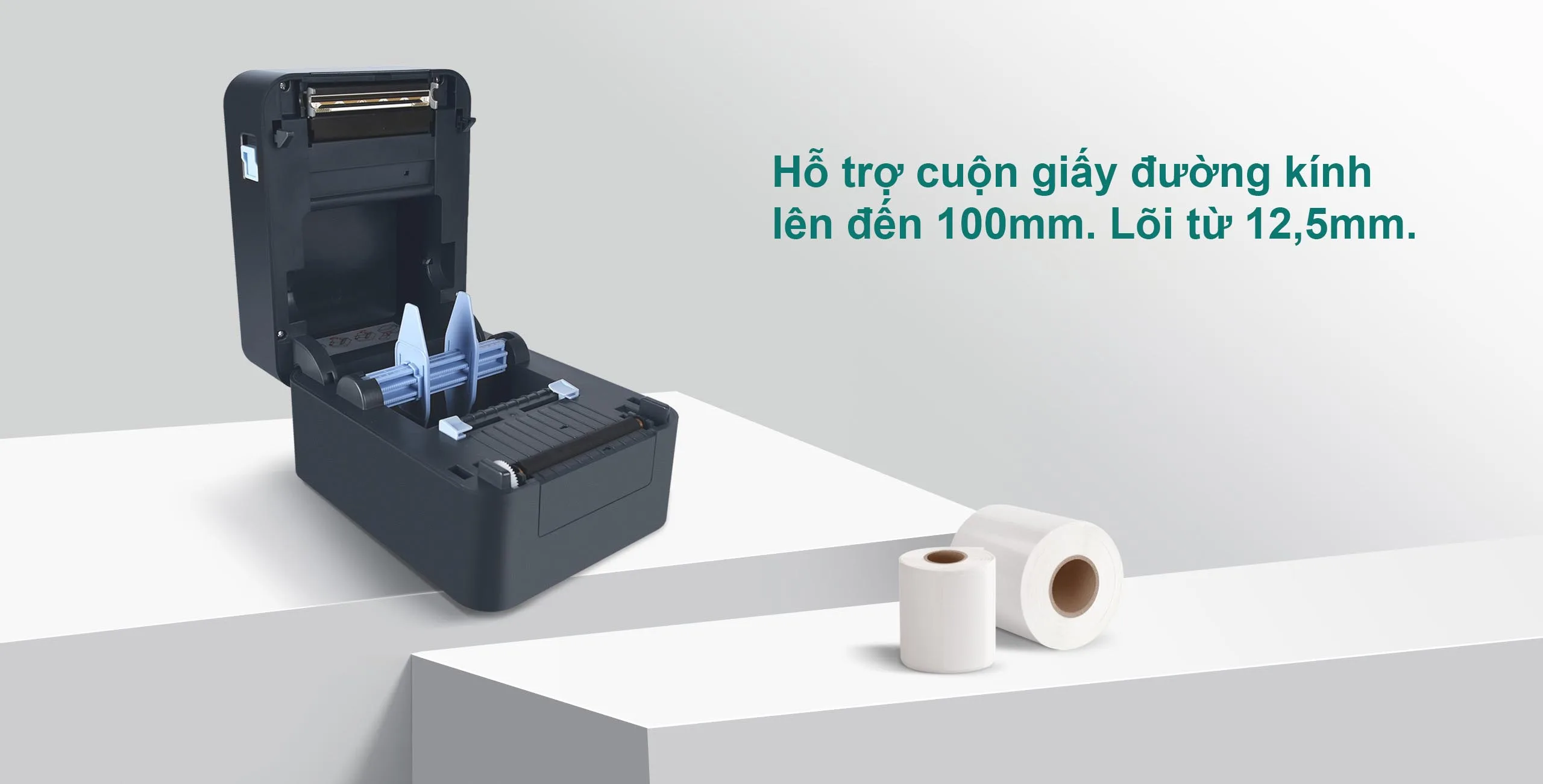 HPRT SL32 hỗ trợ cuộn giấy đường kính lên đến 100mm.