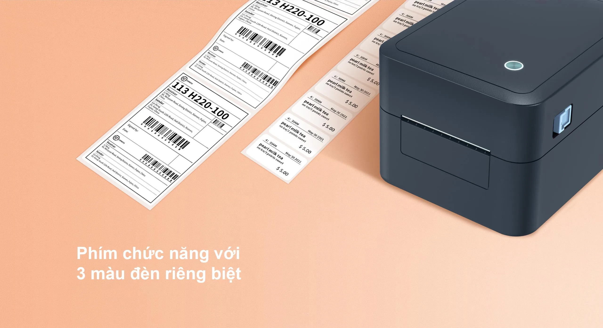 HPRT SL32 - Phím chức năng với đèn ba màu.